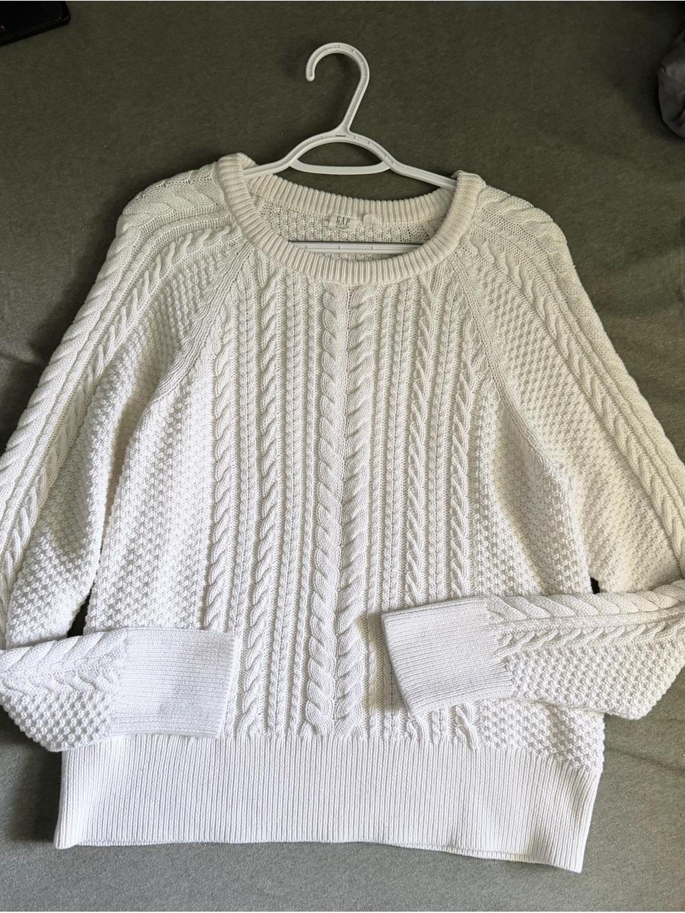 GAP Cream Cable Crewneck Sweater